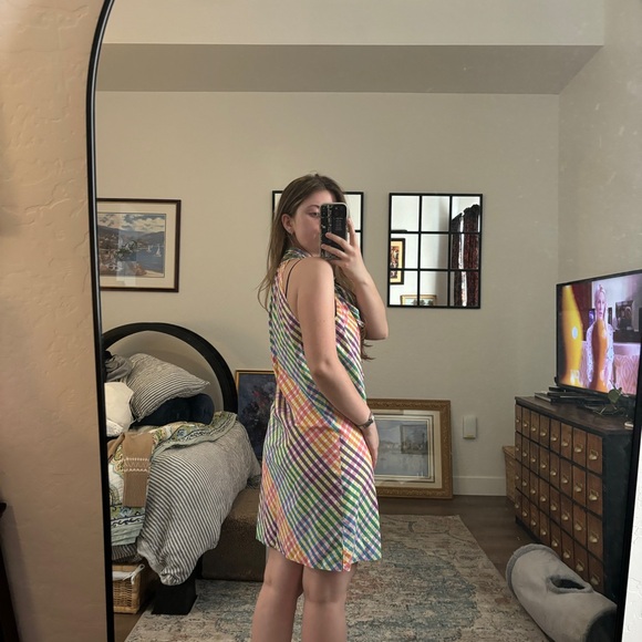 j. crew colorful gingham tie neck shift mini dress - Picture 10 of 10